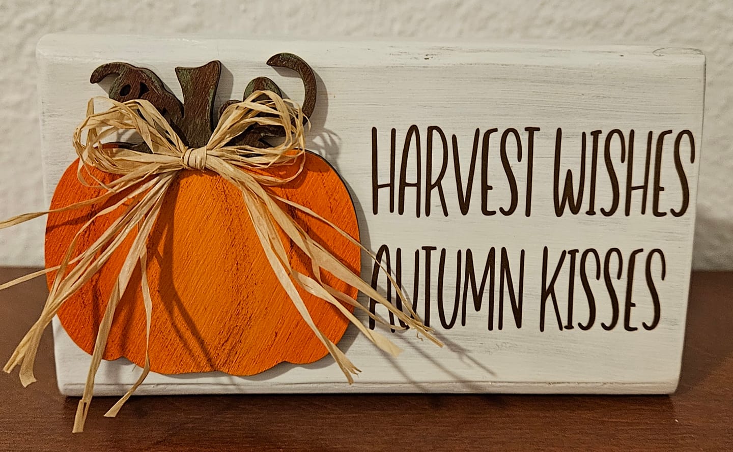 Customer photo review of Unfinished Wood Pumpkin with Vines Shape | DIY Craft Cutout | up to 46" DIY