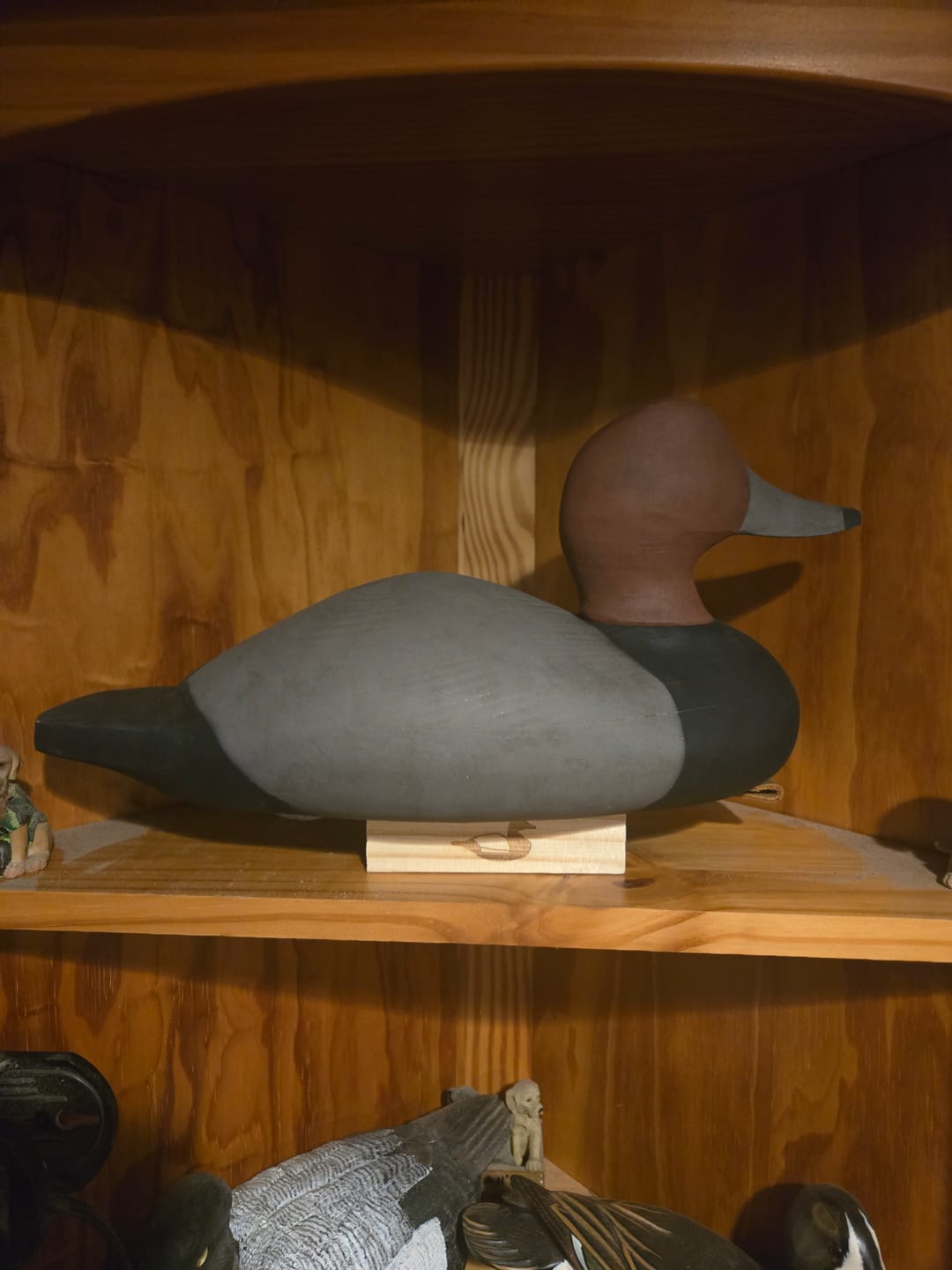 Customer photo review of Diver Duck Memorial Wooden Decoy Urn