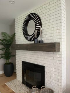 Customer photo review of Distressed 3" Thick Pine Floating Shelves