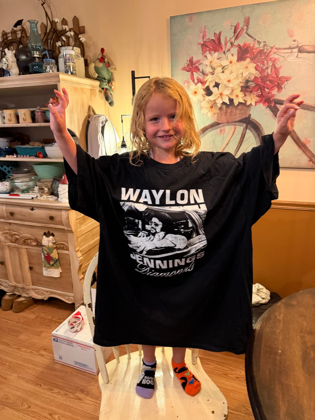 Customer photo review of Waylon Jennings Diamonds Distress Tee