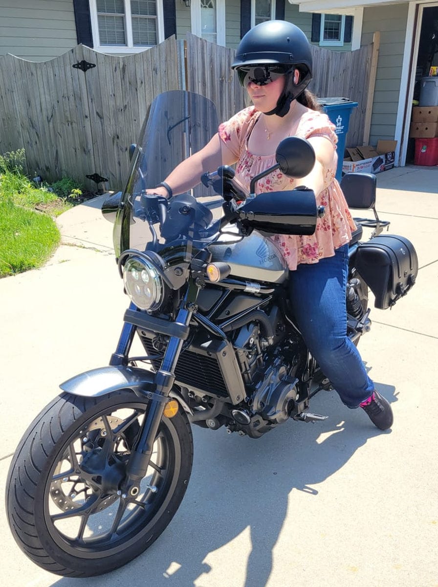 Customer photo review of 25L - SpiritBlade Medium Honda Rebel 1100 CMX1100 Leather Motorcycle Saddlebags