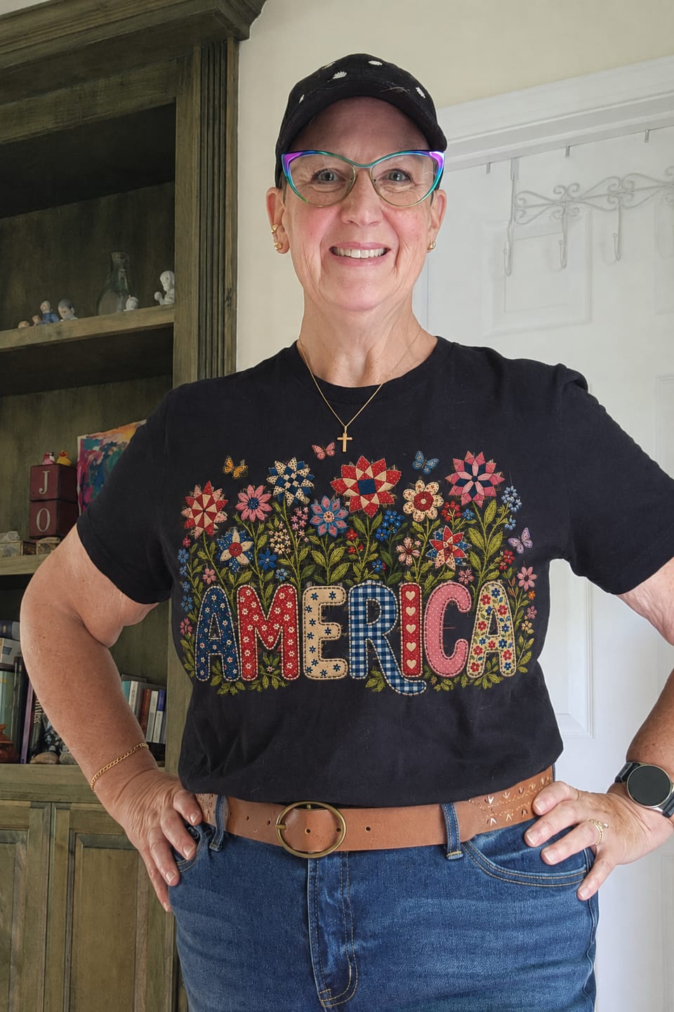 Customer photo review of Touch My Scissors Highland Cow T-shirt