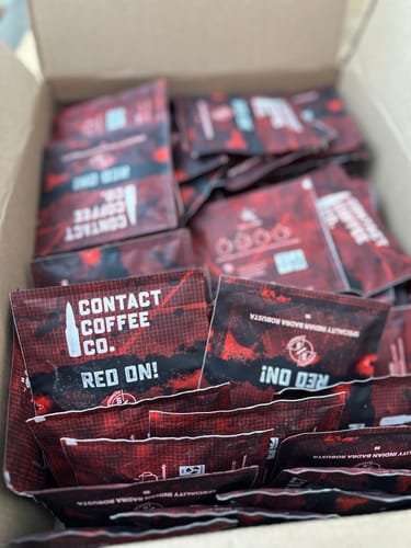 Customer photo review of Single Serve Coffee Brew Bags 100 pack | Red On!