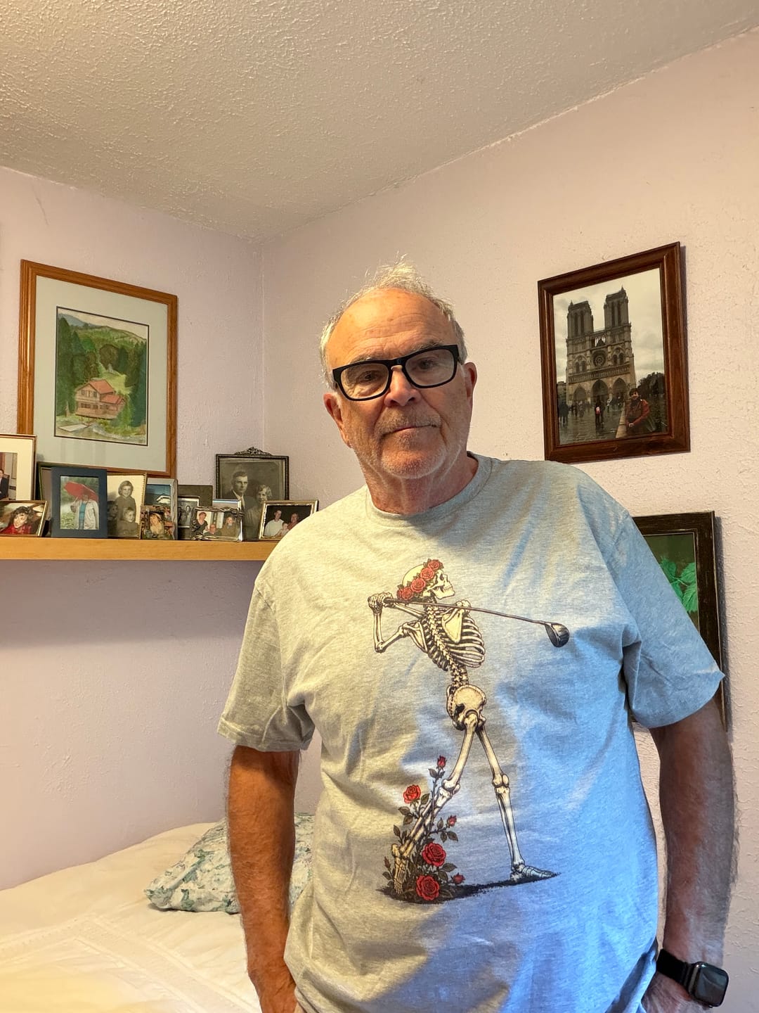 Customer photo review of Rose Skeleton Follow Through Tee