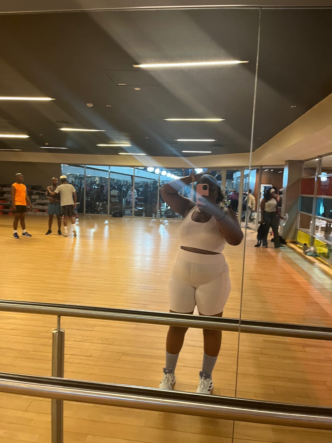 Customer photo review of 8-Inch Running Set with Lightweight Sports Bra and Pocket Shorts