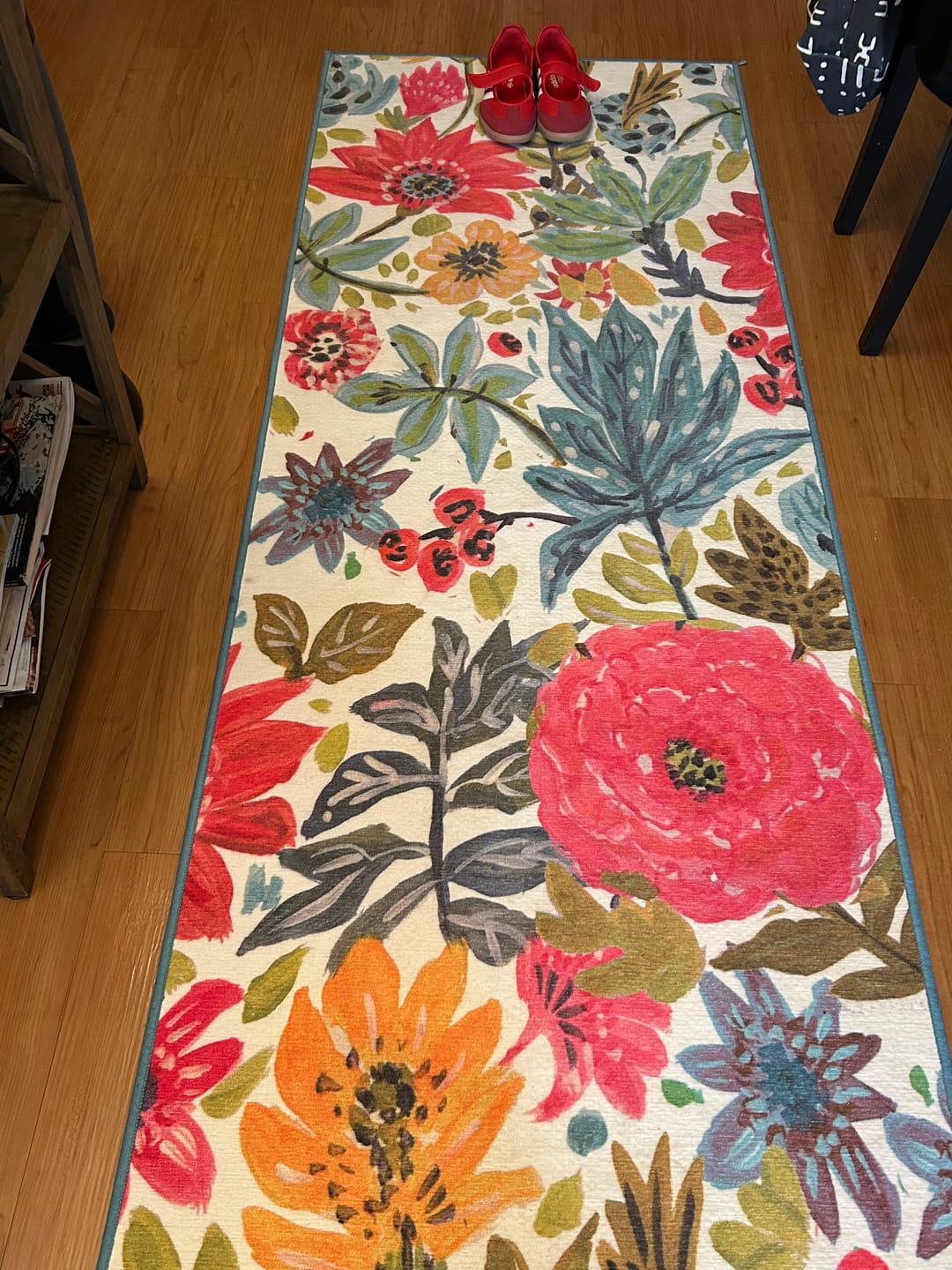 Customer photo review of Floral Bloom Multicolor Washable Rug