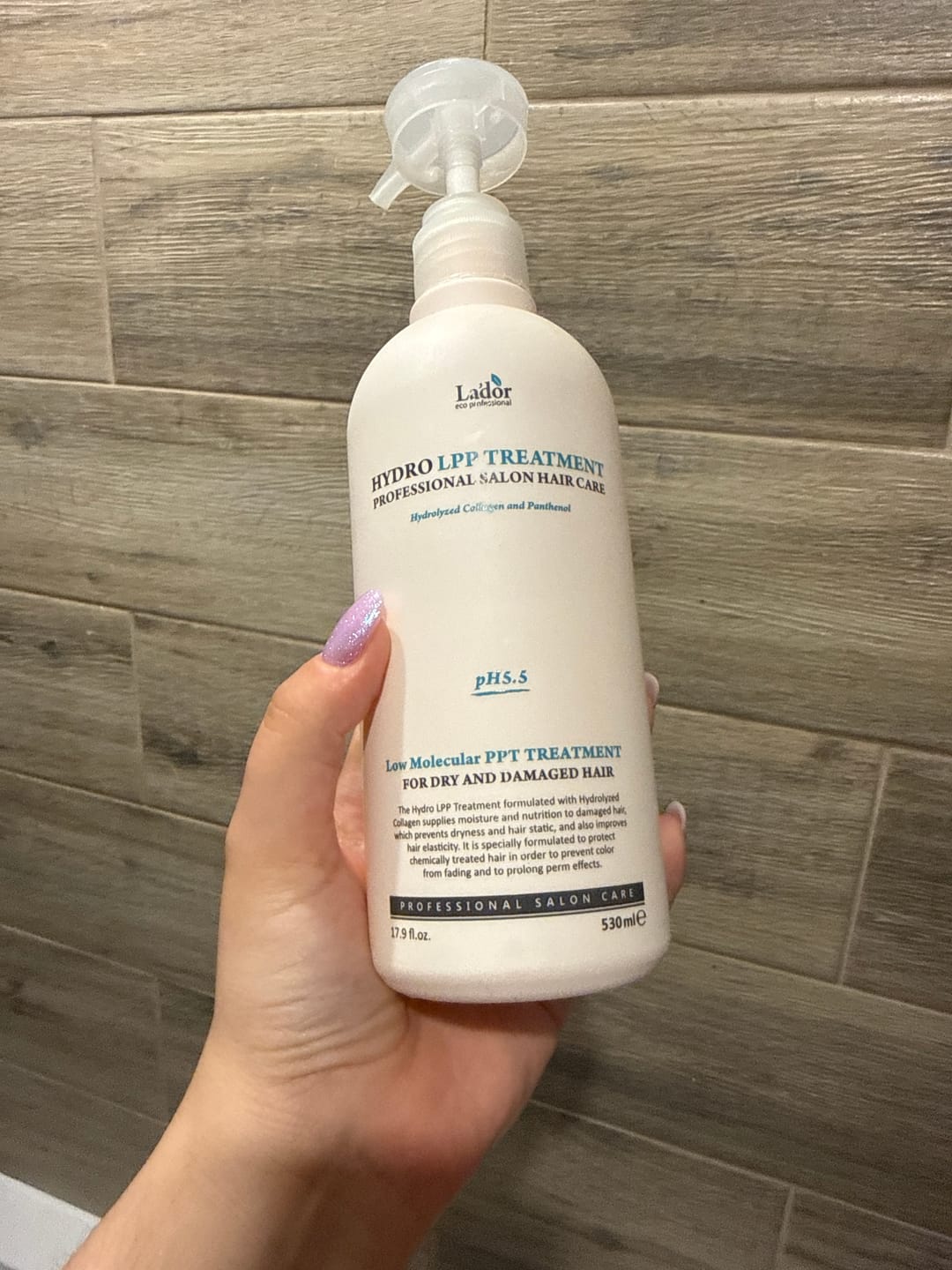 Customer photo review of Maska bojātiem un sausiem matiem ar kolagēnu Lador Eco Hydro LPP Treatment
