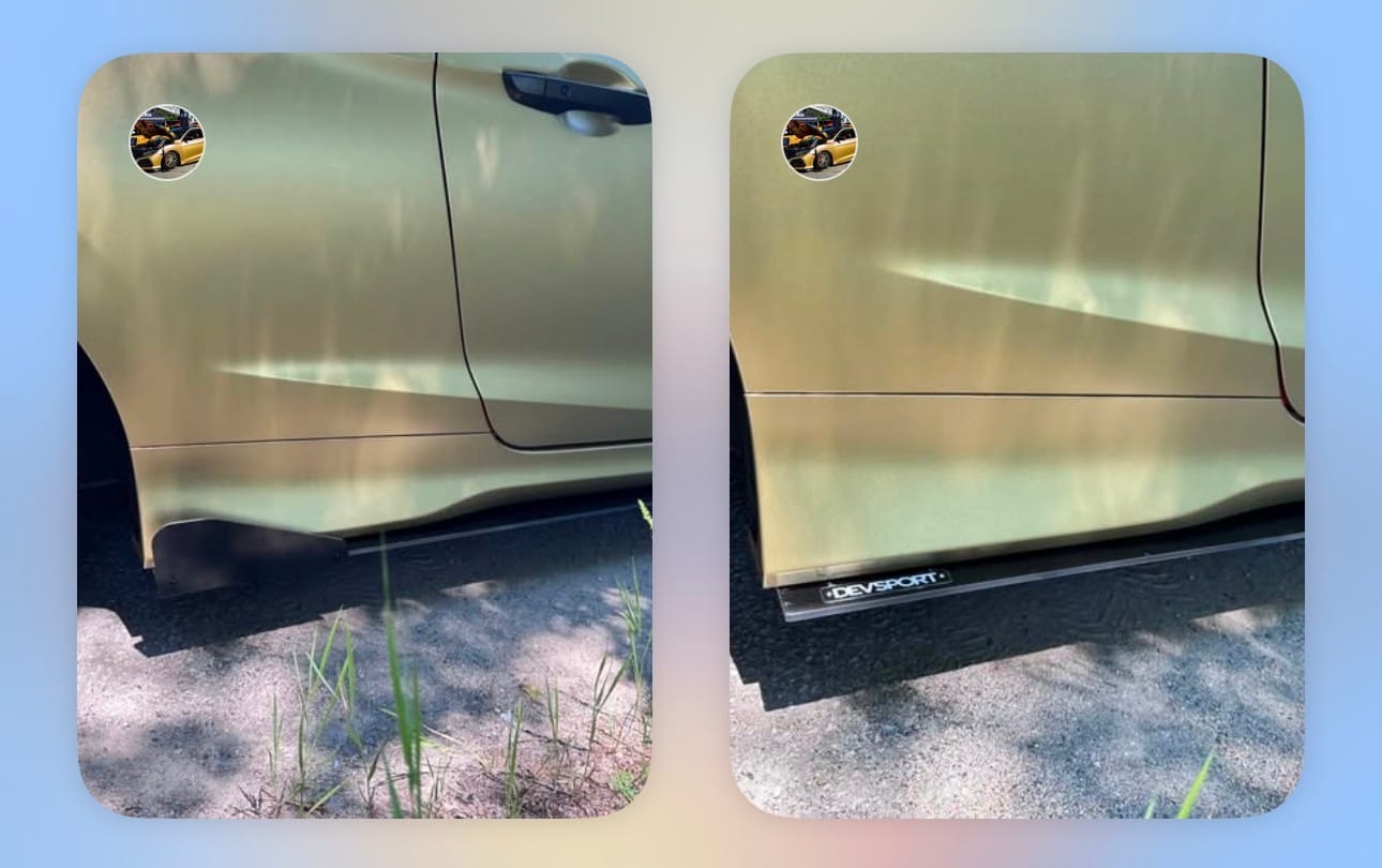 Customer photo review of DevSport Side Skirt Splitter Add-On Winglets - V1