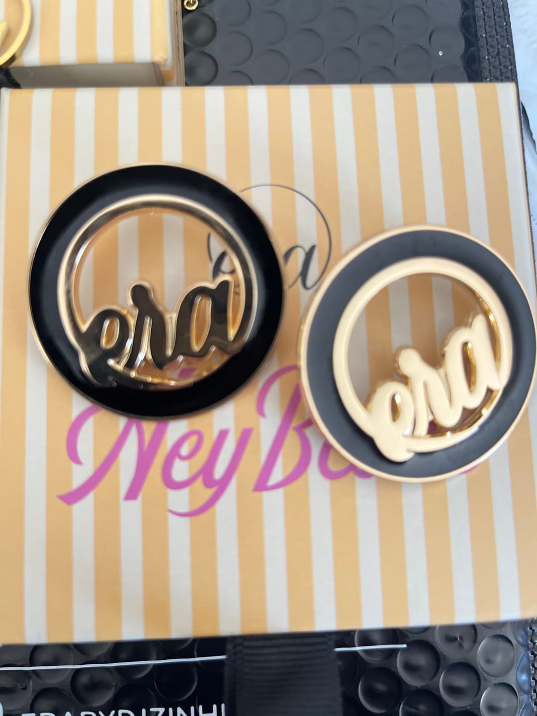 Customer photo review of Gold Diva Earrings
