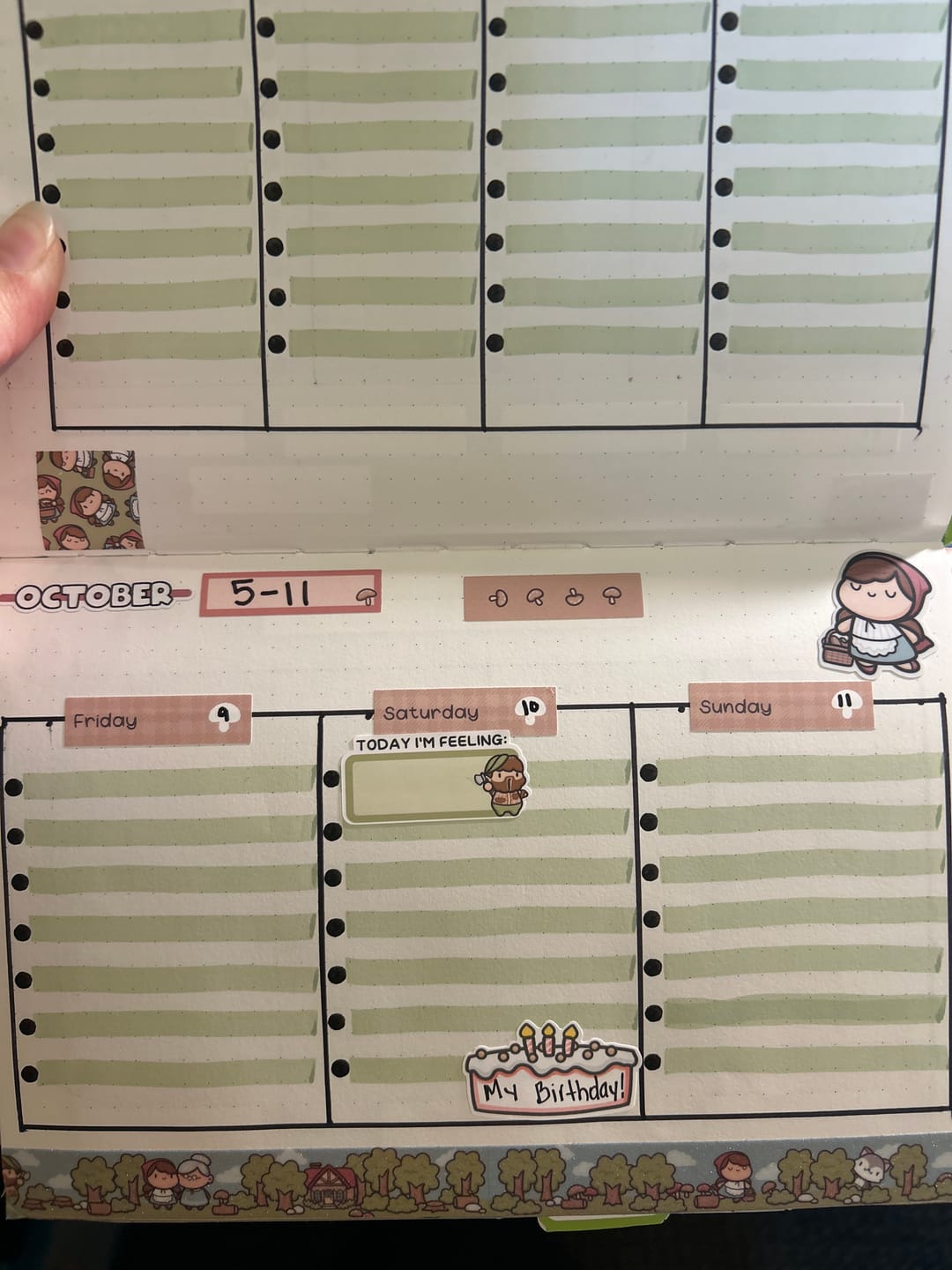 Customer photo review of Sticker Sheet - Gratitude Prompts Red Riding Hood Theme
