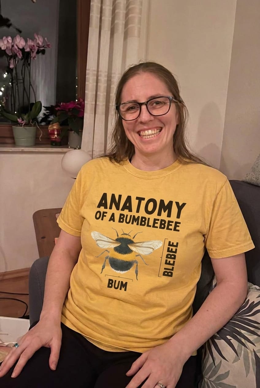 Customer photo review of Bumblebee Anatomy T-shirt