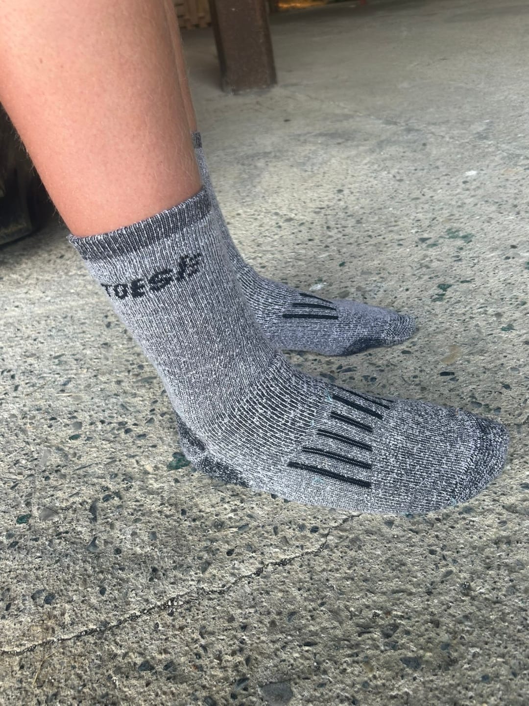 Customer photo review of Alpaca Work Socks — Warm, Dry & Odour-Free