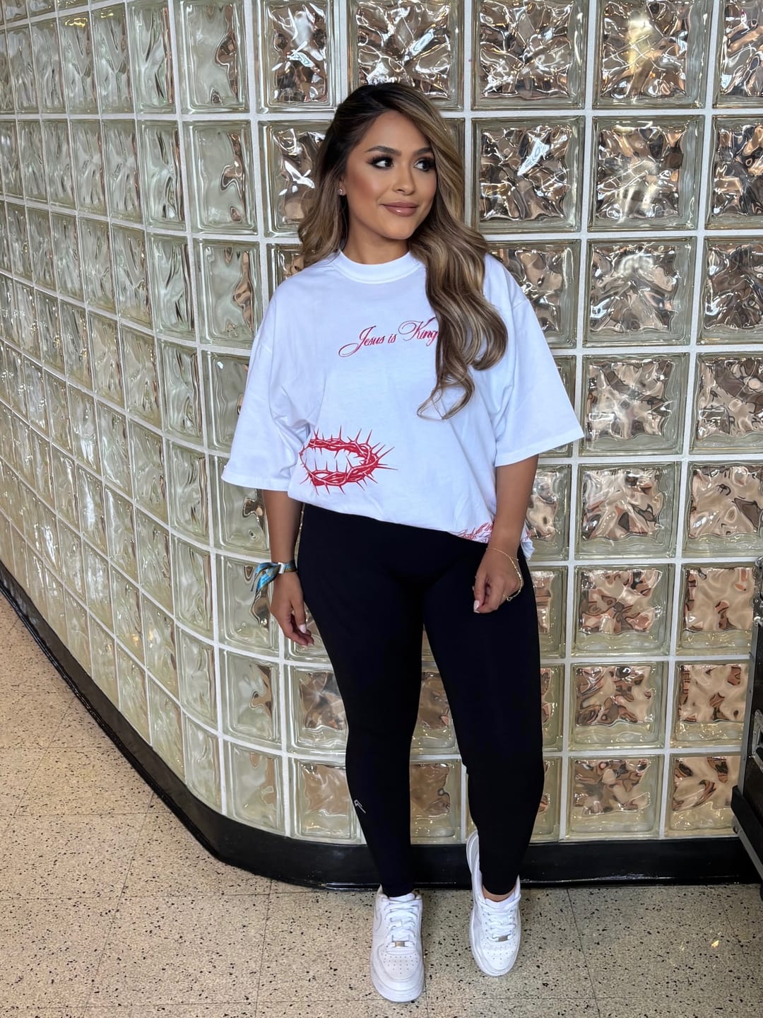 Customer photo review of [PRE-ORDER - SHIPS EARLY JULY] Jesus is King Jumbo Print Tee - Ivory (Oversized)