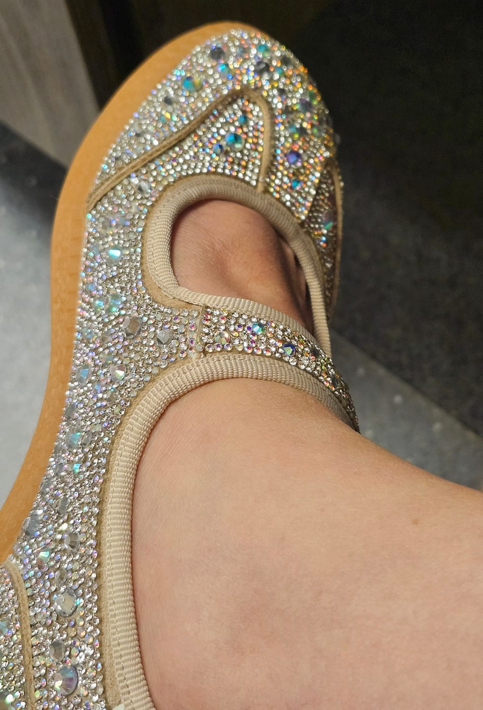 Customer photo review of Corky's Rhinestone Calm Down Sneakers