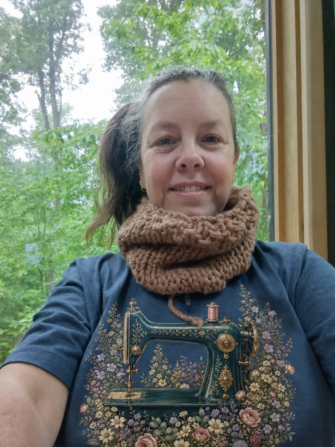 Customer photo review of American Flag Quilt T-shirt