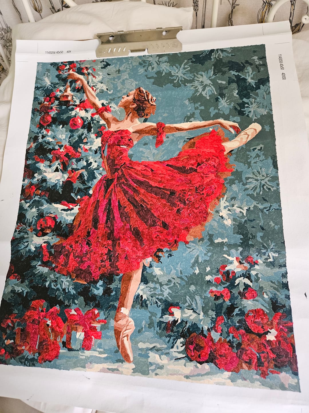 Customer photo review of Ballerina in Red | Paint by Number