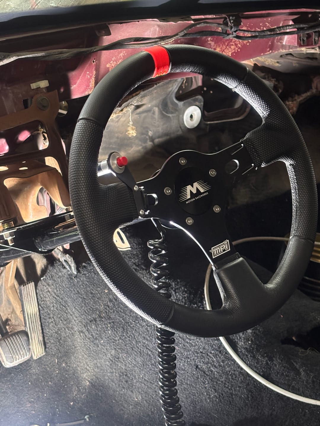 Customer photo review of Motion Raceworks Single Push Button Steering Wheel Bracket 15-00004