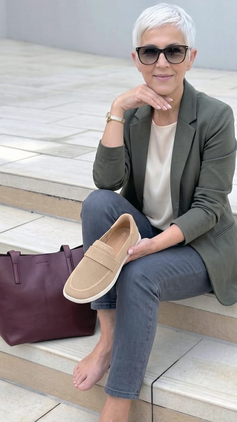 Customer photo review of Valenza - Hands-Free Barefoot Dress Shoe