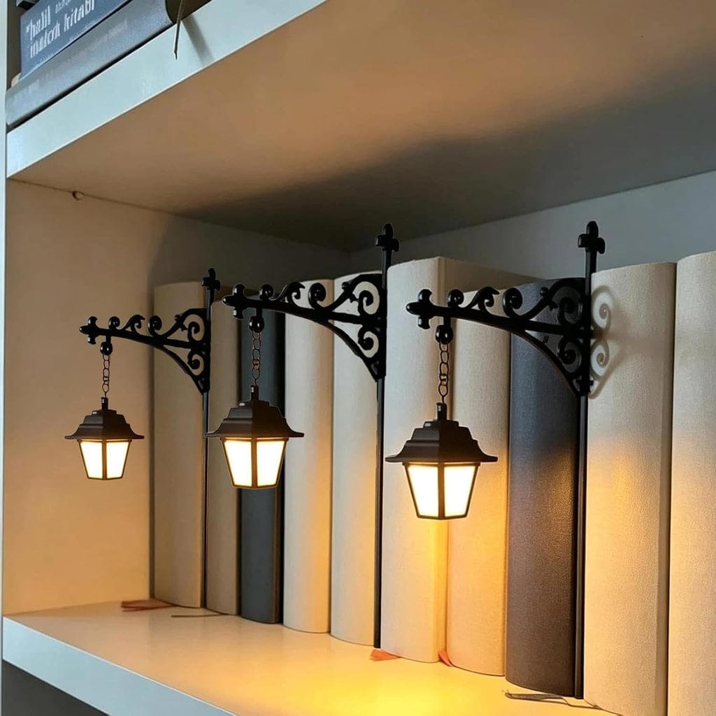 Customer photo review of The Library Lantern — Bookshelf Lamp