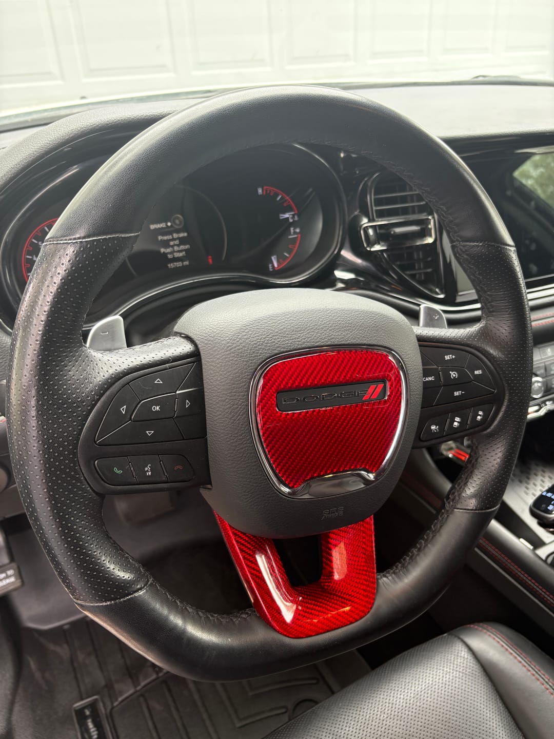 Customer photo review of Real Carbon Fiber Gas Cap Cover for Dodge Challenger 2015-2023