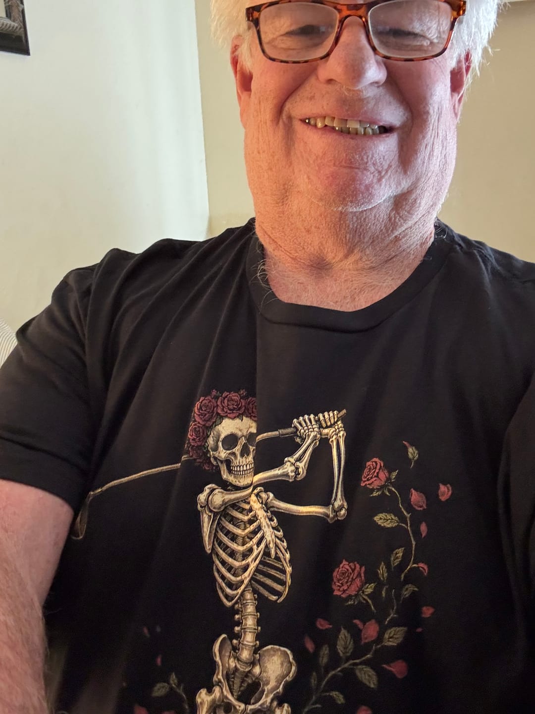 Customer photo review of Rose Skeleton Swing Tee