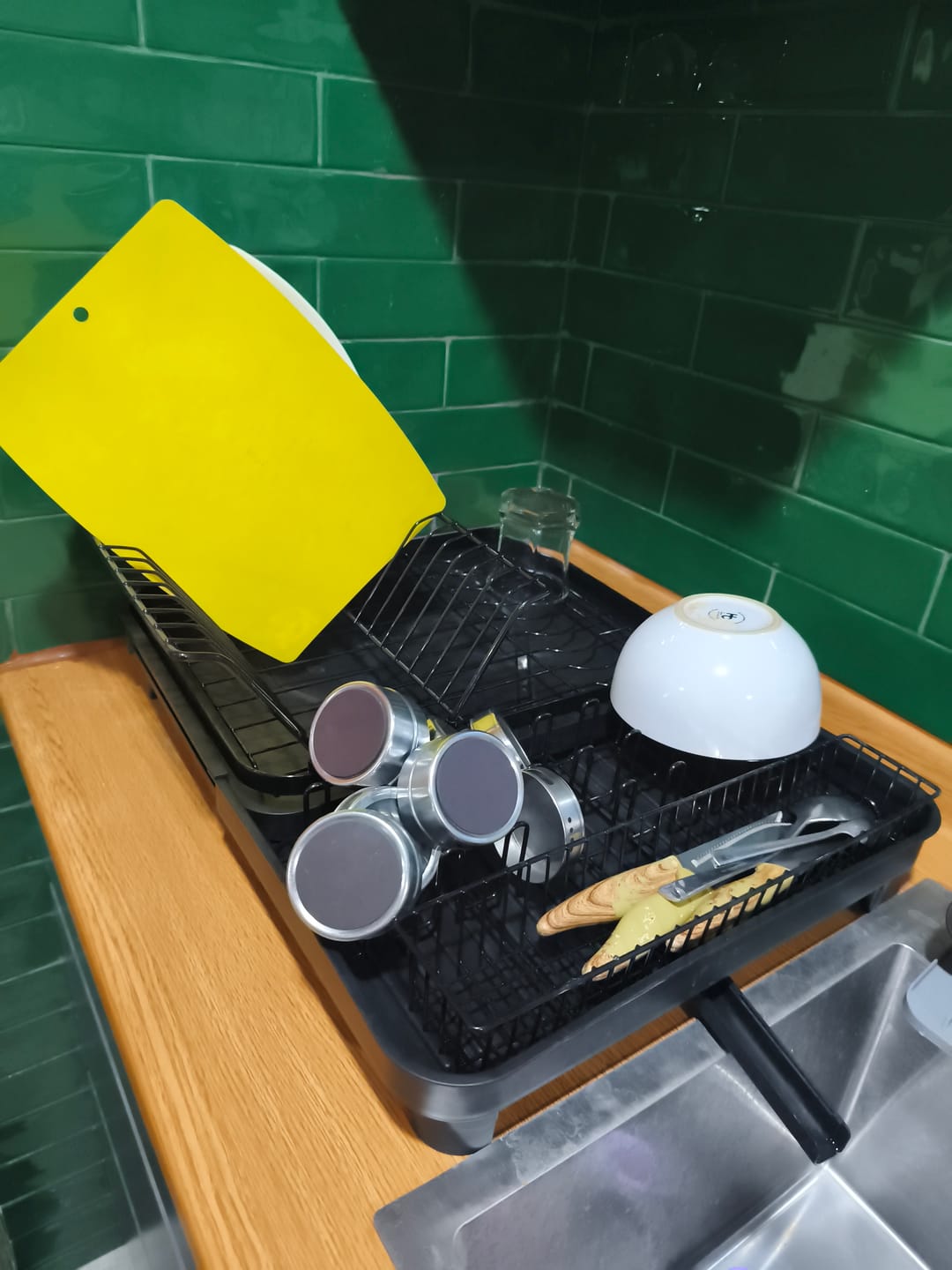 Customer photo review of Secaplatos Escurridor Cocina Acero Inoxidable Plegable Loza