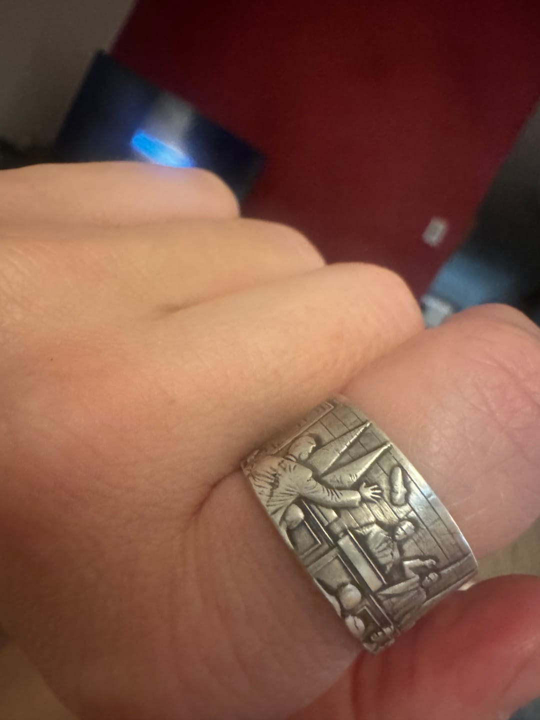 Customer photo review of The "Farewell Kiss" Ring -Oxidized 925 Sterling Silver or Stainless Steel