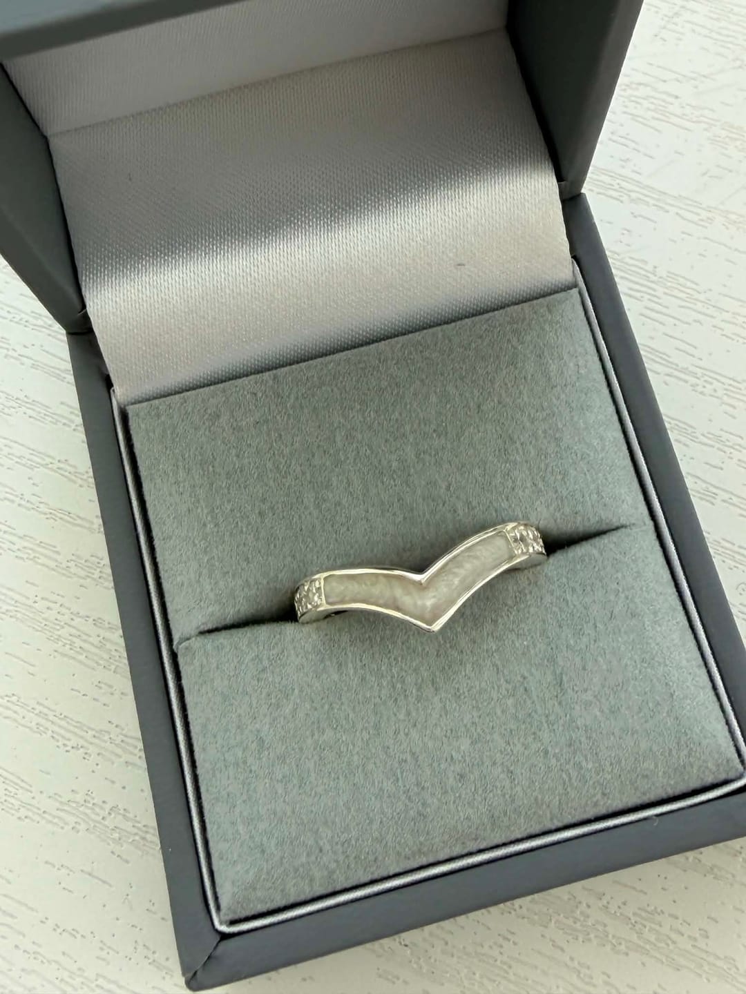 Customer photo review of Sparkling Wishbone Ring