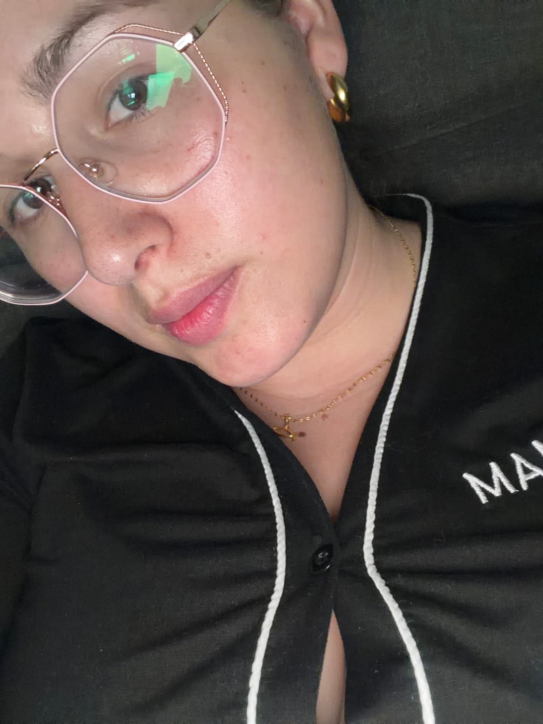 Customer photo review of Twisted Sarah Hoop Earrings