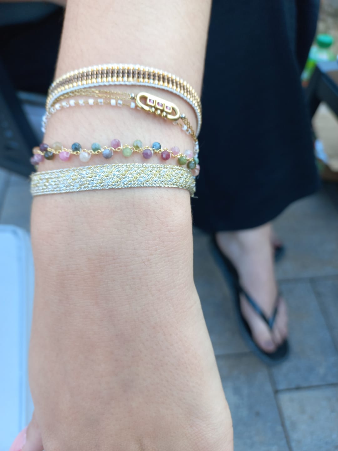 Customer photo review of Bracelet Élégant en Tourmaline Multicolore