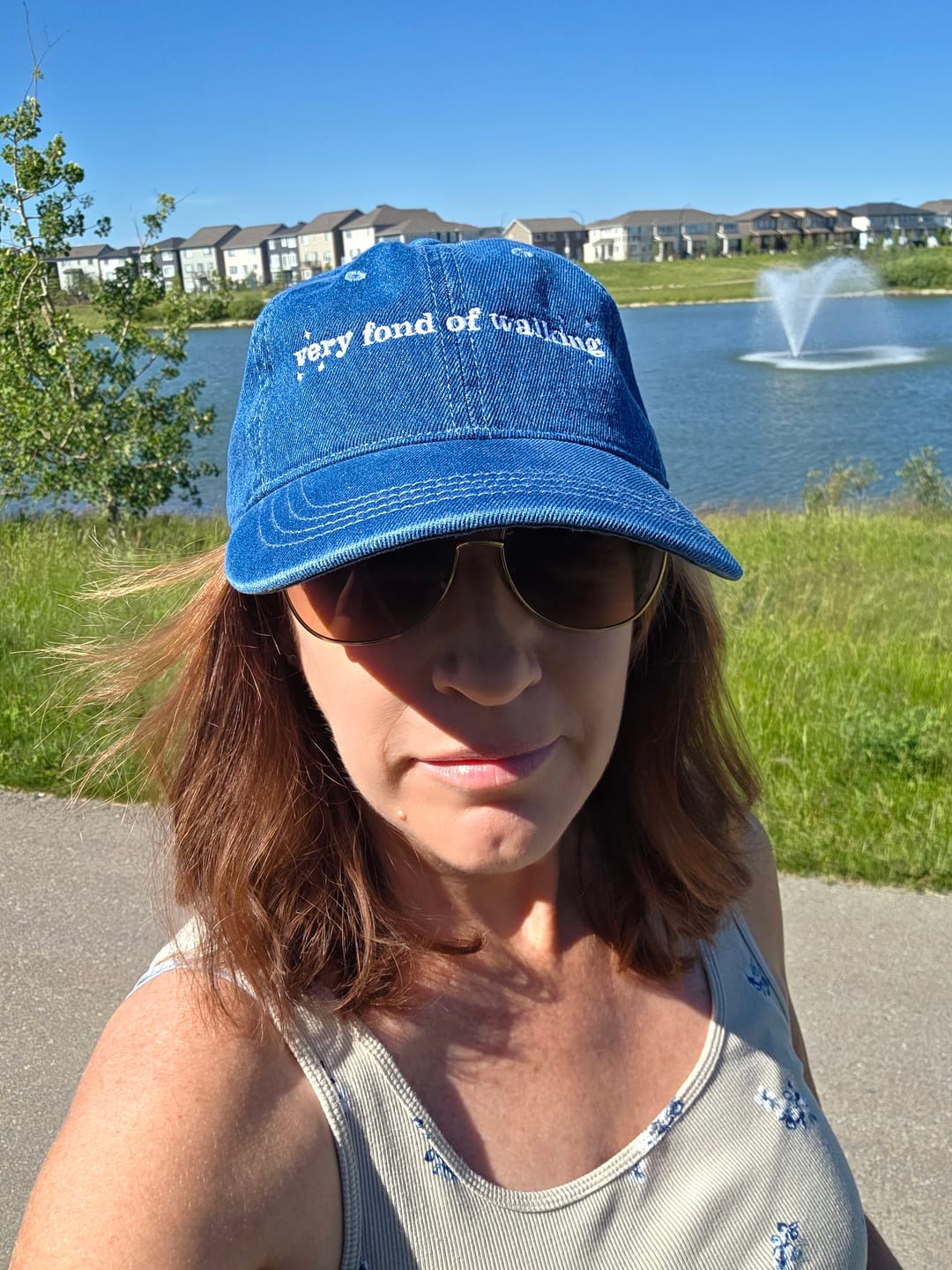 Customer photo review of Pride and Prejudice Fond of Walking Hat | Embroidered Denim Cap