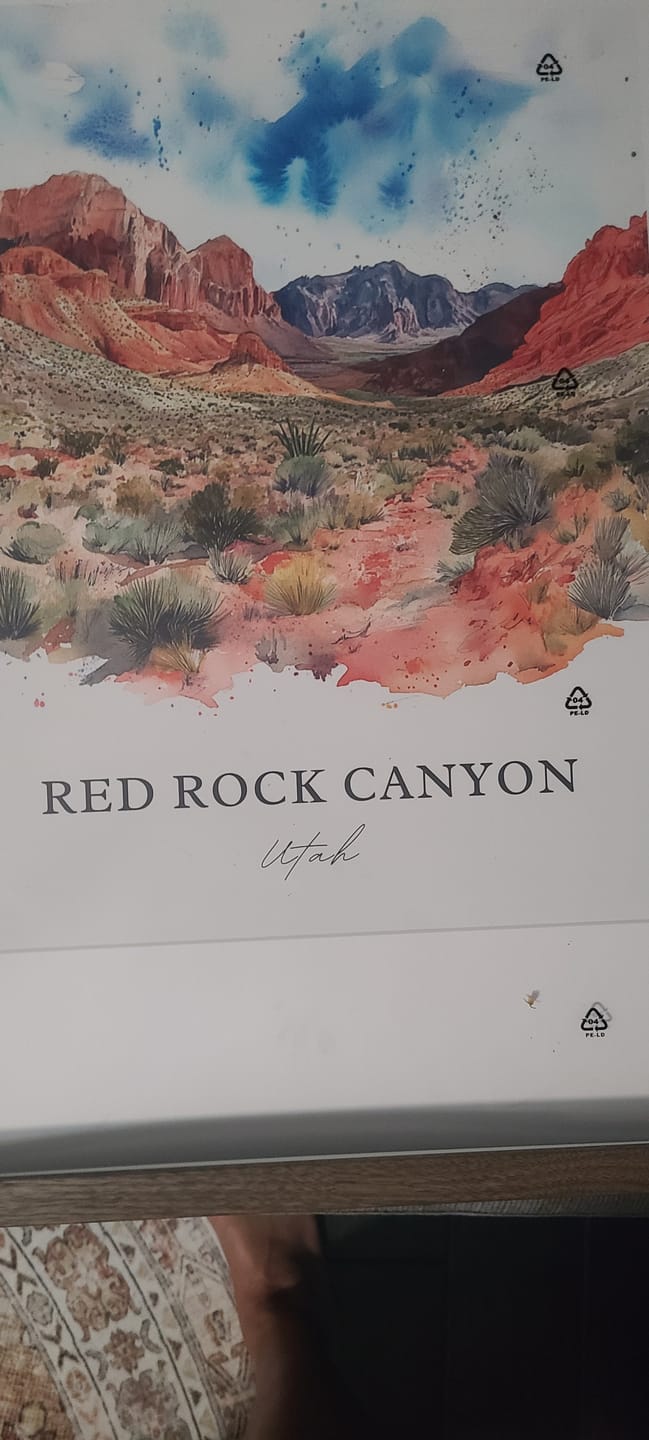 Customer photo review of Red Rock Canyon, United States – Watercolor Art Print