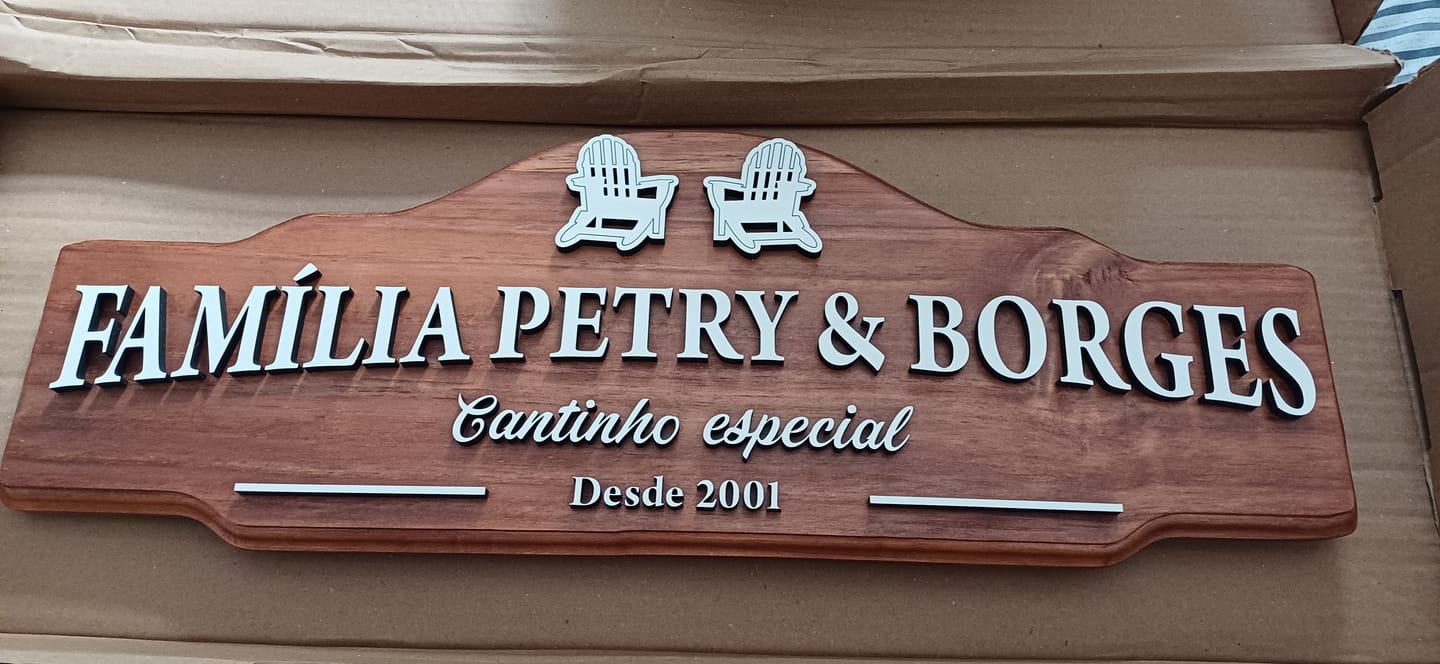 Customer photo review of Placa de Madeira Área de Lazer