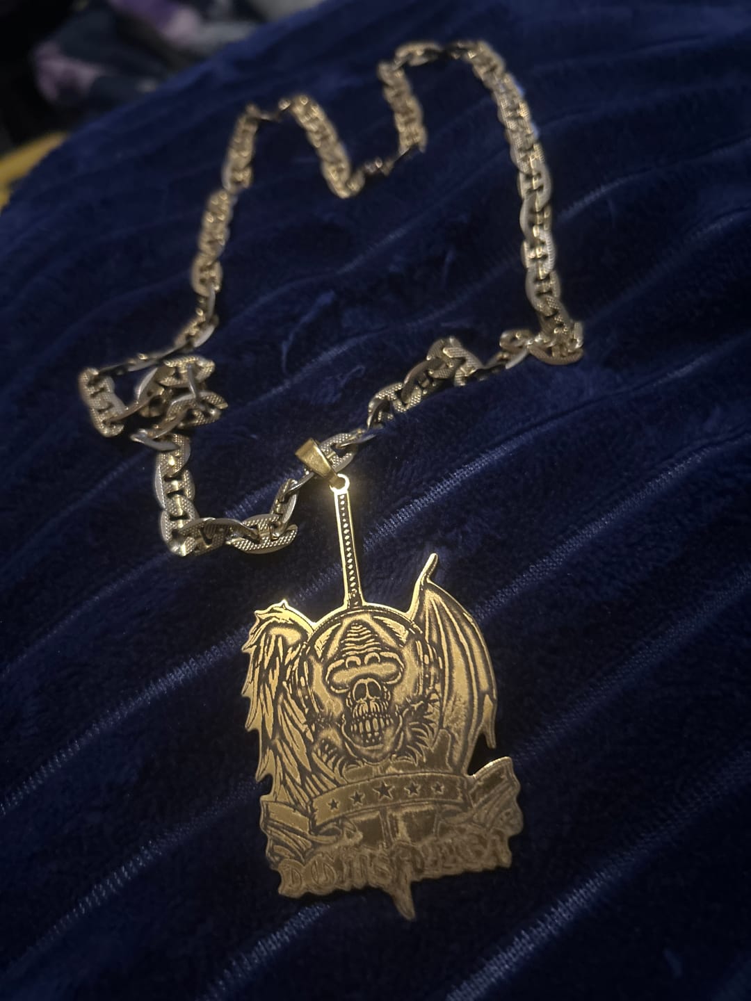 Customer photo review of Custom Logo Engraved Photo Pendant Necklace