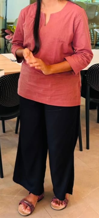 Customer photo review of Women Black Viscose Palazzo Pant