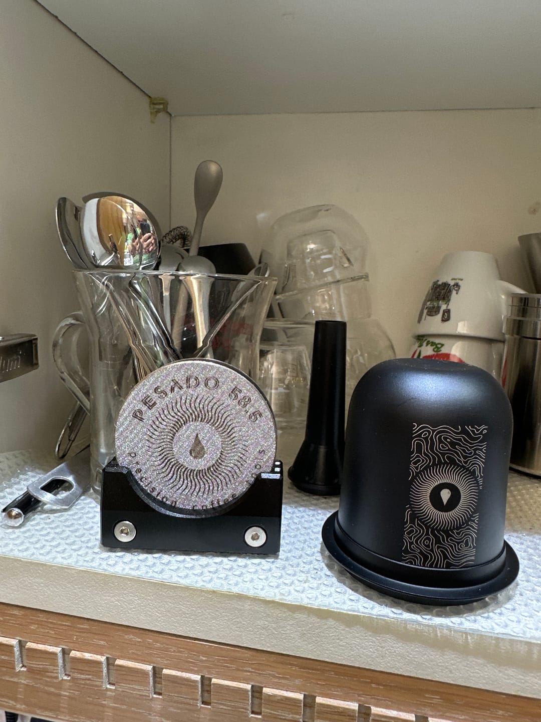 Customer photo review of Modular Puck Screen Holder - Aluminum Matte Black