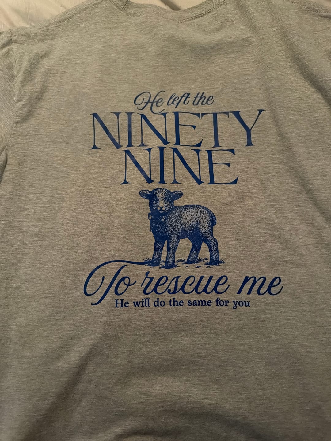 Customer photo review of He Left The 99 (Front & Back)