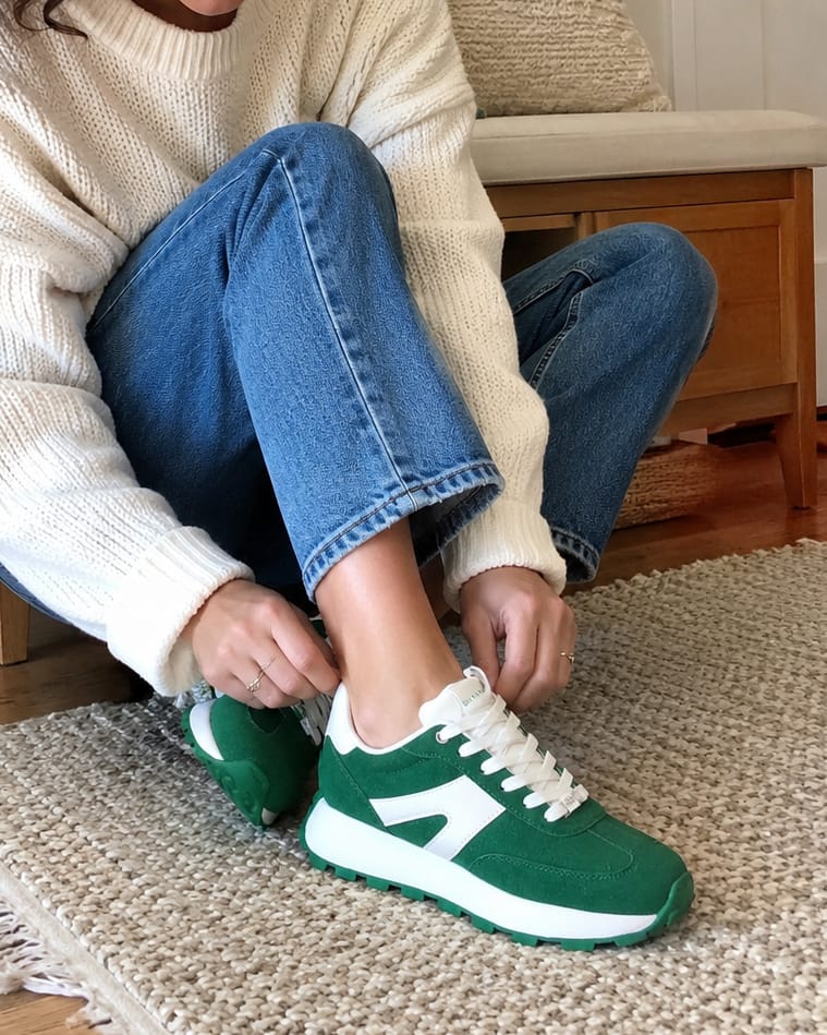 Customer photo review of Lucky Step Retro Platform Sneakers