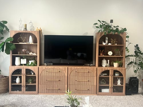 Customer photo review of Jagger Modern Double-Arc Entertainment Center Wall Unit (6-Piece)