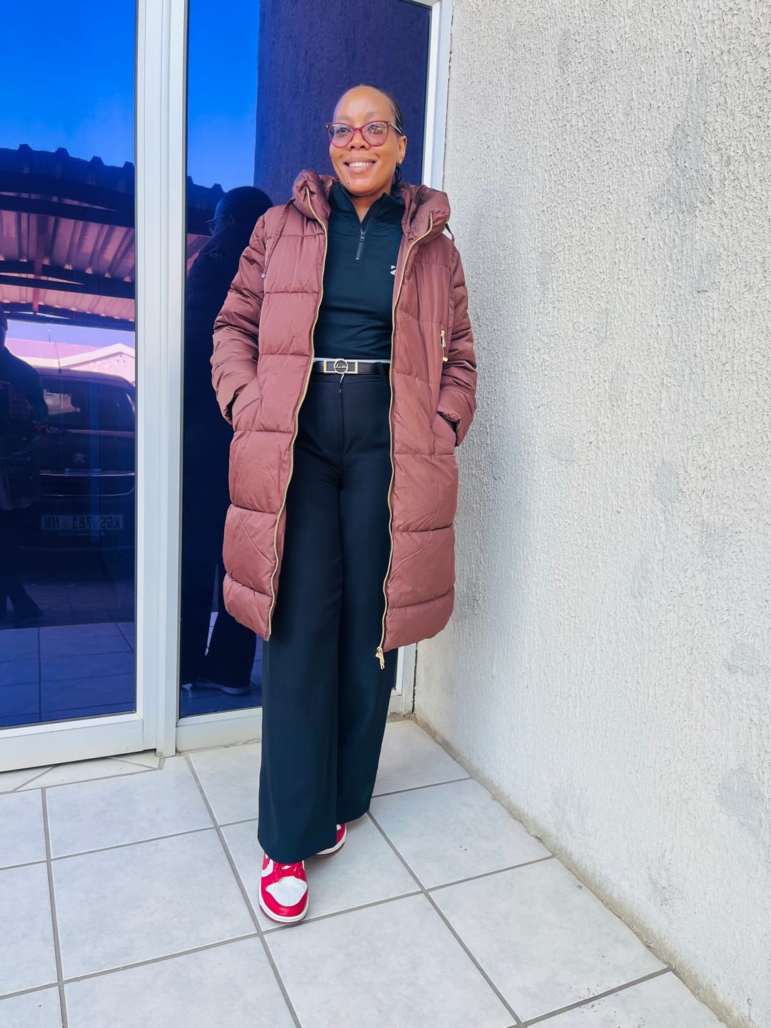 Customer photo review of Long Sleeve Workout Top for Women with Half Zip and Thumb Holes