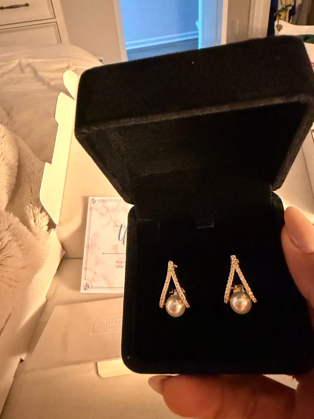 Customer photo review of Alma Earrings