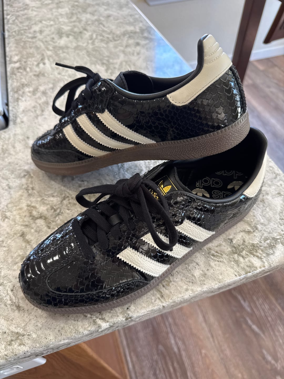 Customer photo review of adidas Samba OG Patent Snakeskin Black Off White Women's