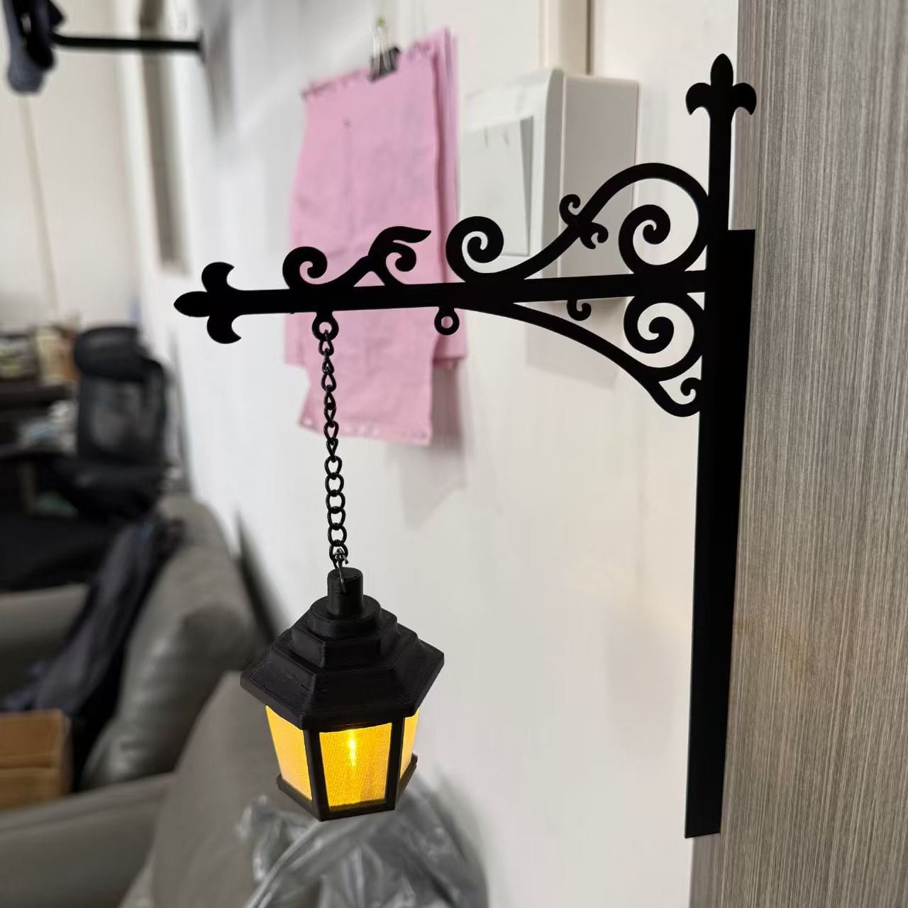 Customer photo review of The Library Lantern — Bookshelf Lamp