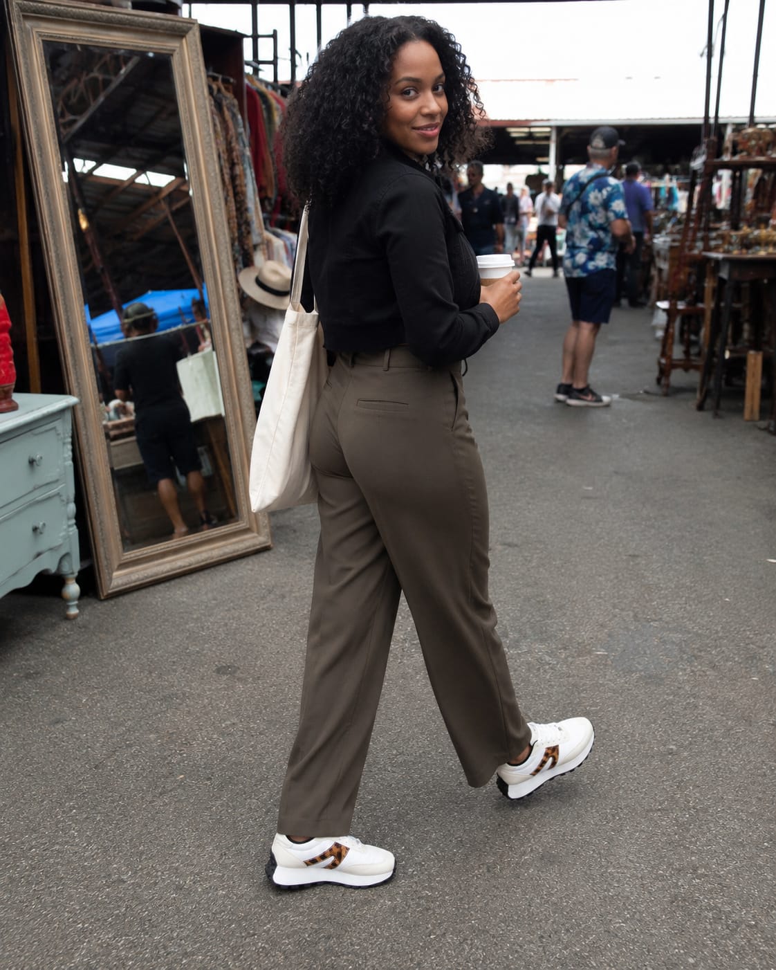 Customer photo review of Lucky Step Retro Platform Sneakers