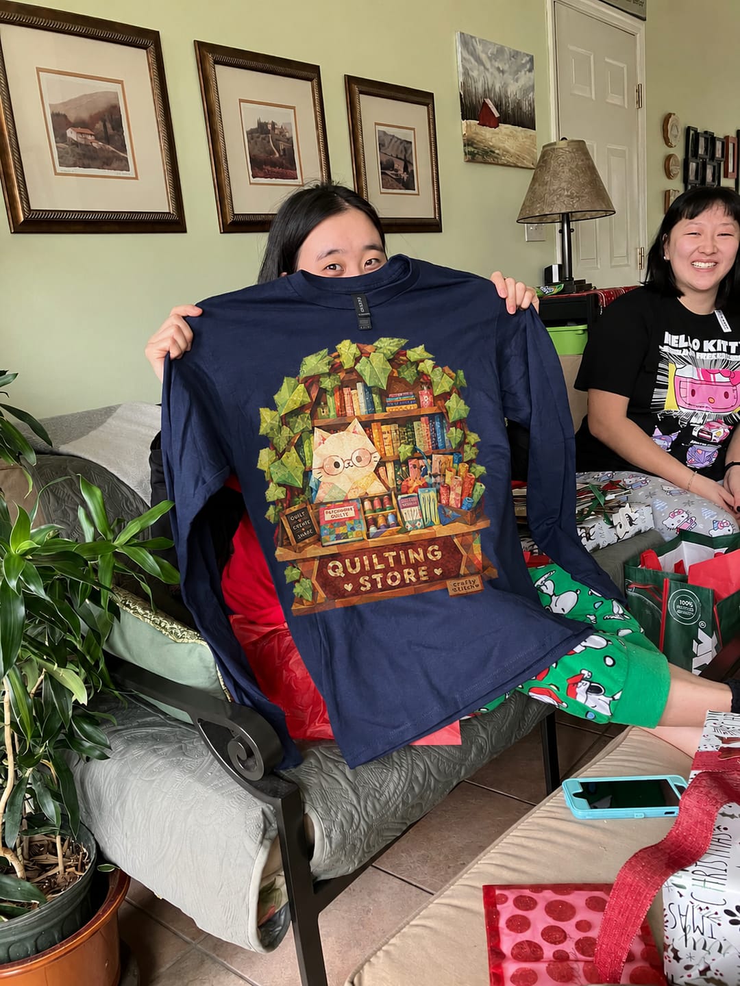 Customer photo review of Black Cat Rainbow Fabric Stack T-Shirt