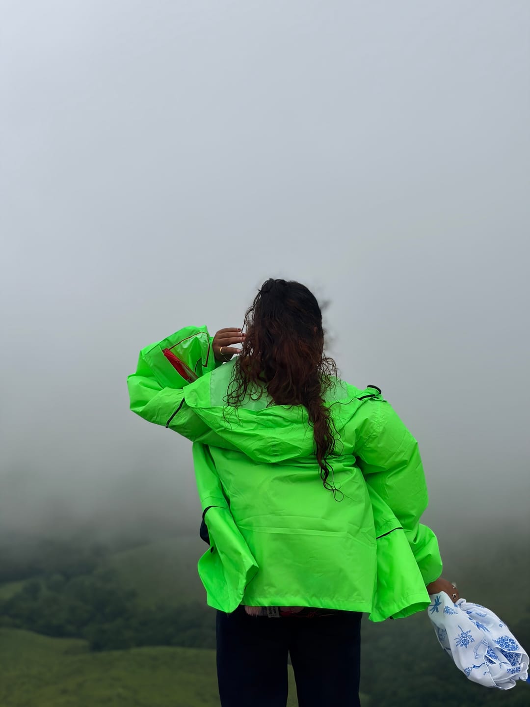Customer photo review of Neon Green - Rain Jacket with Black Pant and Mobile Pouch