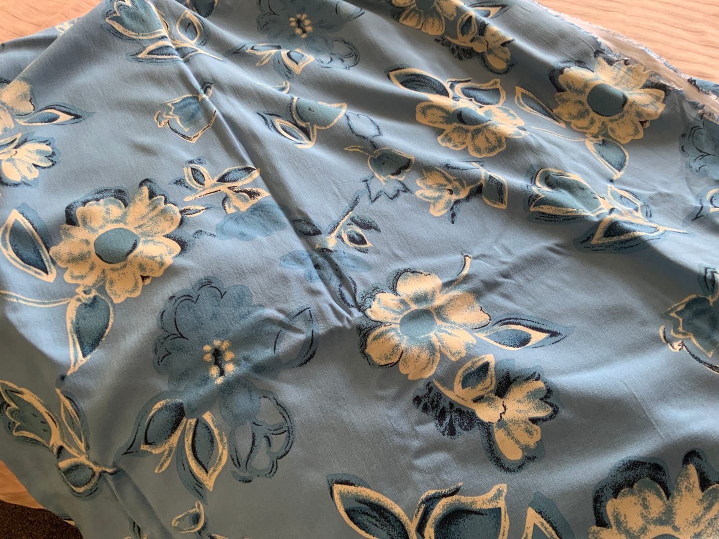 Customer photo review of Vintage Posy Viscose Challis Fabric