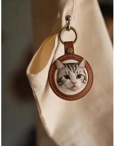 Customer photo review of Custom Pet Portrait Keychain