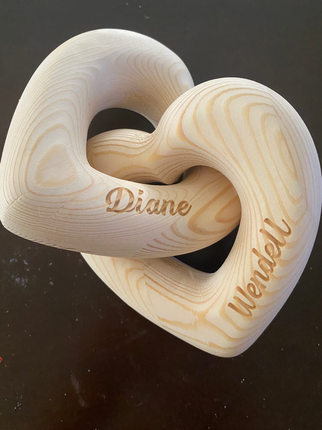 Customer photo review of Romantic Couple - Personalized Infinity Heart Sculpture