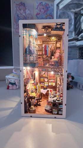Customer photo review of Sewing Room DIY Wooden Book Nook Shelf Insert